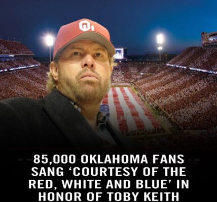 During the season opener, 85,000 University of Oklahoma fans sing a song in honor of Toby Keith in the stadium.